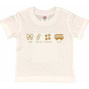 Shirt Aankondiging zwangerschap Rebus Ik word grote zus | korte mouw | wit/tan | maat 86/92 zwangerschap aankondiging bekendmaking Baby big sis sister Grote Zus