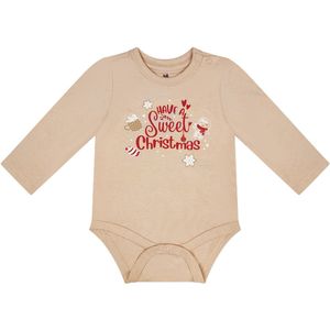Kerst Romper Have A Sweet Christmas Roze - Maat 56 - 100% katoen - Rompertjes baby kleding babykleding jongens meisjes - Kerstkleding