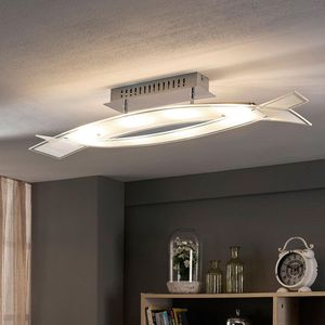 Lindby - LED plafondlamp - 4 lichts - glas, metaal - H: 13 cm - gesatineerd, helder, chroom - Inclusief lichtbronnen
