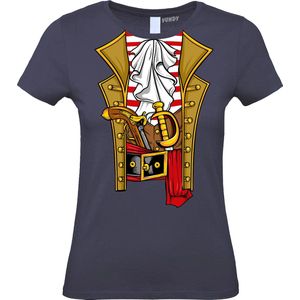 Dames t-shirt Piraten Kostuum | Carnavalskleding dames | Carnaval Kostuum | Foute Party | Navy Dames | maat M