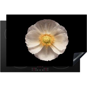 KitchenYeah® Inductie beschermer 81.2x52 cm - Klaproos - Bloem - Wit - Kookplaataccessoires - Afdekplaat voor kookplaat - Inductiebeschermer - Inductiemat - Inductieplaat mat