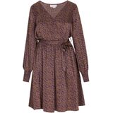 Usha - Jurk - Camel/Aubergine - Blousejurken