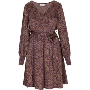 Usha - Jurk - Camel/Aubergine - Blousejurken