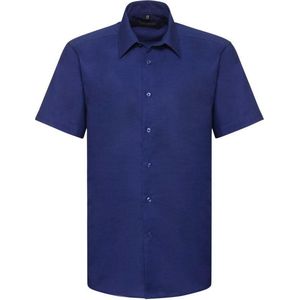 Russell Collectie Heren Korte Mouw Easy Care op maat gemaakt Oxford Shirt (Helder Koninklijk)