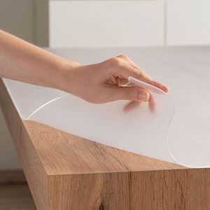 TRENTE - Fijn gematteerd transparante tafelbeschermers 2mm - Machinaal afgeschuinde kanten - 90cm x 240cm