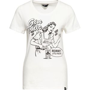 Queen Kerosin Damen Gin Tonic Classic T-Shirt Weiß-S