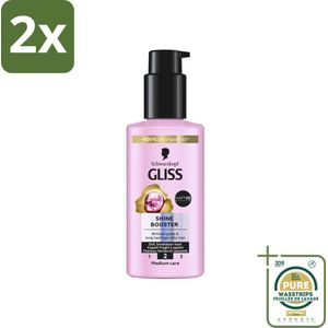 Gliss - Haarserum - Liquid Silk Shine Booster - Fruitige Geur - 100 ml - Voordeelverpakking - 2 stuks - Dof haar - Breekbaar haar