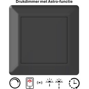 Freelux Drukknop | Astro-schakelklok met app | led-dimmer | 230VAC - 250VA/1,1A | Signaal zwart mat gelakt
