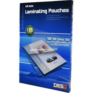 DESQ® Lamineerhoes | A6 | 125 micron |Glanzend | 100 stuks | 111x154 mm|Premium | 71163