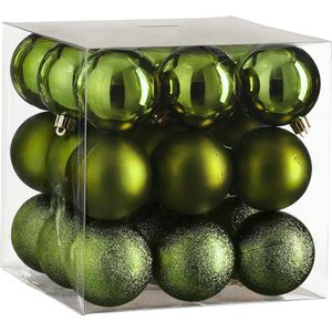 House of Seasons Kerstballen Set - 27 Stuks - Ø6 cm - Onbreekbaar - Donkergroen