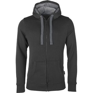 HRM - Premium Hoodie - Donkergrijs - Heren Jas met Capuchon en Rits