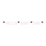 Jep-Party 'Hello Baby Girl' Roze 100 cm Letter Slinger 437906