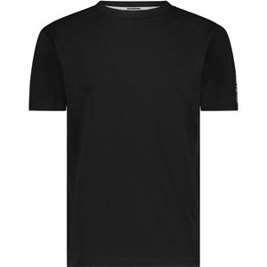 SuperRebel MARLON_ – T-shirt heren – Zwart – Comfort stretch – Ademend katoen – Met logo – Slim fit