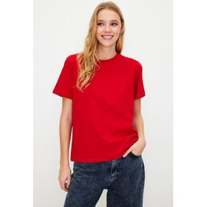 Trendyol TWOSS23TS00000 Volwassenen Vrouwen T-shirt - Rood - S