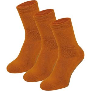 Dames antislip sokken van katoen - 3 paar - 35/38 - Caramel