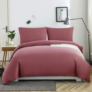 Goodivery ® Beddengoedset van Zachte Microvezel met Ritssluiting in Oudroze en Kaki, Inclusief Kussenslopen