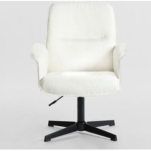 TRANKIELO® - Ergonomische Witte Bureaustoel, Verstelbare Make-upstoel, Stijlvol en Comfortabel voor Kantoor & Woonkamer-