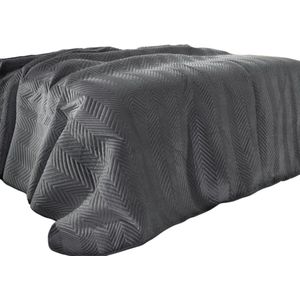 Oneiro’s luxe SOFIA Beddensprei Donkergrijs - 220x240 cm – bedsprei 2 persoons - donkergrijs – beddengoed – slaapkamer – spreien – dekens – wonen – slapen