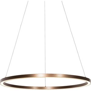 QAZQA Professional girello - Design Dimbare LED Hanglamp met Dimmer voor boven de eettafel | in eetkamer - 1 lichts - Ø 80 cm - Brons - Woonkamer | Slaapkamer | Keuken