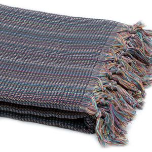 Rainbow Sprei - Donker Blauw - 200cm x 250cm - 100% Katoen - Deken - Sprei - Throw Blanket