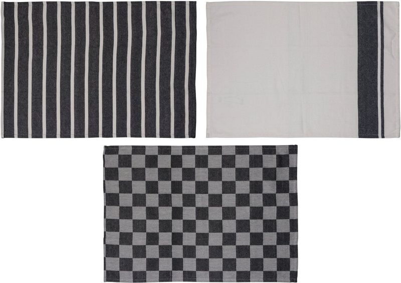 Cosy Trendy - Theedoeken - Black Chambray - 50 x 70 cm - Set van 3