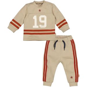 B.E.S.S Baby jongens kledingset Shirt en Broek met zijstreep Zand maat 56