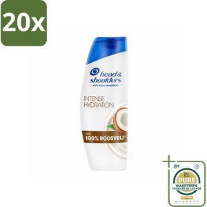 20 x Head & Shoulders - Shampoo - Intense Hydration - 100% Roosvrij - 300 ml - Grootverpakking - Anti-roos Shampoo - Roosvrij Shampoo - Hoofdoorzaak Roos - Hoofdhuidproblemen - Kokosolie Shampoo
