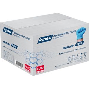 Hynex Nitril handschoenen 5g maat XL - omdoos 1000 stuks - Blauw - Poedervrij - Latex vrij - Niet steriel