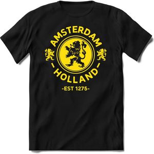 Nederland - Geel - T-Shirt Heren / Dames  - Nederland / Holland / Koningsdag Souvenirs Cadeau Shirt - grappige Spreuken, Zinnen en Teksten. Maat L
