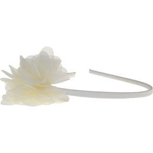 Diadeem ivoor met organza bloem