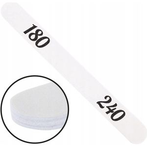 Professionele Nagelvijl 180/240 - Rechte Vorm, Wit