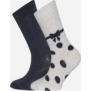 2 paar sokken Ewers maat 23/26 licht grijs/navy