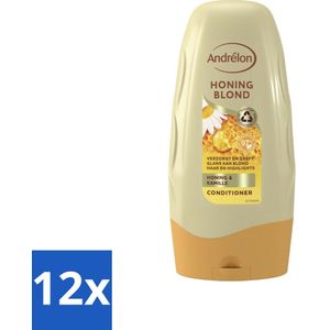 12 x Andrélon - Honing Blond - Conditioner - 250 ml - Blond Haar Conditioner - Conditioner Voor Blond Haar - Glans Conditioner - Haarverzorging Blond Haar - Kamille Conditioner