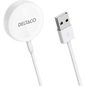 Deltaco AWC-100 USB Oplaadkabel Geschikt voor Apple Watch - USB - 1 Meter Kabel - Wit