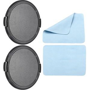Universele Camera Lensdop 77mm met Microvezeldoek - 2 Stuks
