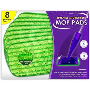 Vervangingsdoek 8 x - Compatible met Swiffer Wetjet - Microvezeldoek - Mop cover - Reinigingspad - Uitwasbaar - Herbruikbaar - Navulling - Dweilpads voor hardhout - tegels - laminaat - Vinyl - Bamboe - Stof - Schoonmaken