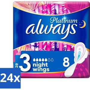 Always - Maandverband - Night - Platinum - 8 Maandverband - Voordeelverpakking - 24 stuks