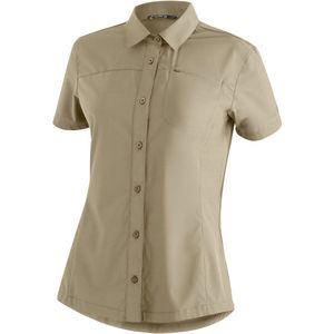 Dames - Blouse - Lichtbruin - 94% Polyester - Korte Mouwen - Ademend