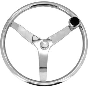 Bootstuurwiel 135"" 3-spaaks Stijl Voor Stuurbekrachtiging En Draaiknop Van 5/8 Inch -18 Moer 304 Roestvrij Staal Geschikt Voor Bootjachten