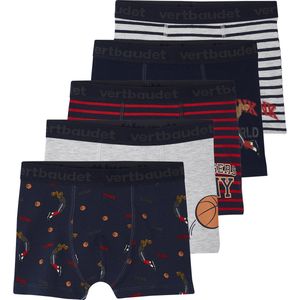 Vertbaudet Set met 5 stretch jongensboxers ""basket"" van biokatoen