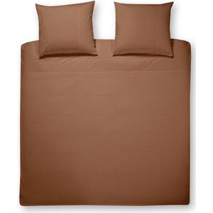 Premium Egyptisch Percale Katoen Lits-jumeaux Dekbedovertrek Waffel Bruin | 240x200/220 | Zacht En Elegant | Excellente kwaliteit