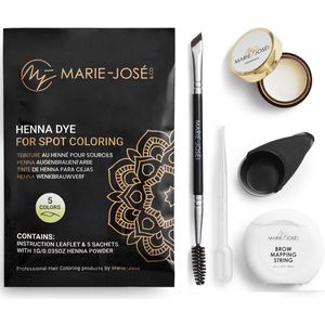 Marie-José Wenkbrauwverf Startset - Henna Brows - 5 kleuren - inclusief accessoires