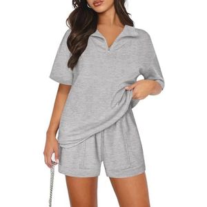 Dames Sportpak Zomer Tweedelig Katoen T-shirt met Korte Mouwen en Shorts