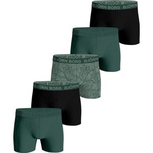 Björn Borg Cotton Stretch Boxershort Heren - Groen - 5 stuks - Heren onderbroeken - Boxer - Maat L
