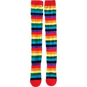 1 Paar Overknee Kousen Rainbow | Damessokken | Gestreepte Sokken