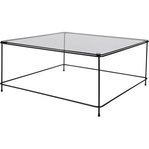 Torna Design Atos 80 Rookglas - Salontafel - 78x34x78 cm - Zwart Staal/Rookglas