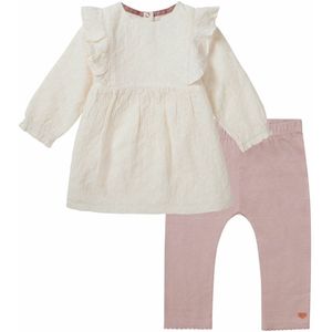 Noppies Kledingset - Meisjes - 2delig - Jurk Venus Butter Cream - legging Vicenza Fawn - Maat 74