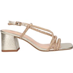 La Strada Gouden strass sandaletten met blokhak dames - maat 36