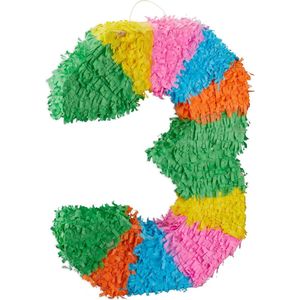 Relaxdays pinata verjaardag getal - piñata zelf vullen - getallen van 0 tot 9 - gekleurd - 3