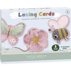 Little Dutch Rijgkaarten Flowers & Butterflies - educatief speelgoed